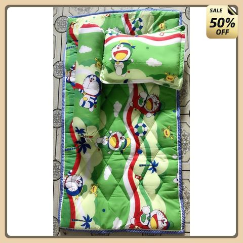 [HCM] Set nệm cho bé đi học mẫu giáo, bộ nệm gối đi nhà trẻ chất cotton thấm hút mồ hôi cho bé 1-6 tuổi