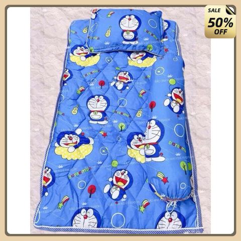 [HCM] Set nệm cho bé đi học mẫu giáo, bộ nệm gối đi nhà trẻ chất cotton thấm hút mồ hôi cho bé 1-6 tuổi