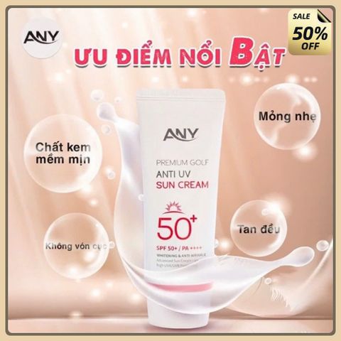 Kem Chống Nắng Nâng Tông ANY Premium Golf Anti UV Sun Cream Tone Up SPF50++ 60ml