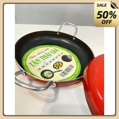 Chảo chống dính 2 quai Tân Thái Gia 22cm- Chảo xào chống dính,chảo nhôm 22cm