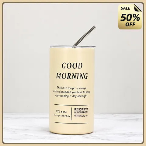 Ly giữ nhiệt iced americano inox 304 cao cấp chống gỉ 600ml, cốc uống nước giữ nhiệt có ống hút tiện lợi