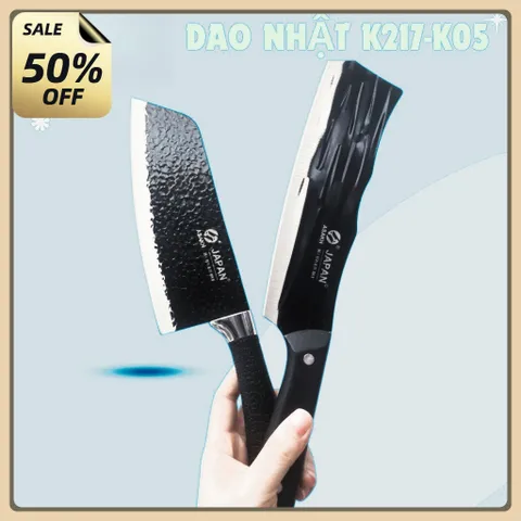 Combo 2 dao thép nhật nhà bếp siêu bén lưỡi vân chống dính,Combo 2 Dao Nhật vân Gỗ