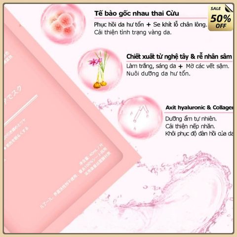 (combo 3 hộp) Mặt Nạ Dưỡng Da, Mặt Nạ Thuỷ Tinh Thạch Dưỡng Trắng Cấp Ẩm Da Bổ Sung COLLAGEN, Mặt Nạ Nhau Thai Cừu