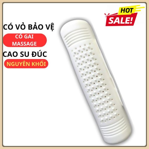 [BH 1NĂM] Gối Cao Su Ôm Đúc Nguyên Khối 100% cao su thiên nhiên Cao Cấp Có Gai Massage Vai Cổ Gáy, hỗ trợ vai gáy