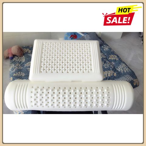 [BH 1NĂM] Gối Cao Su Ôm Đúc Nguyên Khối 100% cao su thiên nhiên Cao Cấp Có Gai Massage Vai Cổ Gáy, hỗ trợ vai gáy