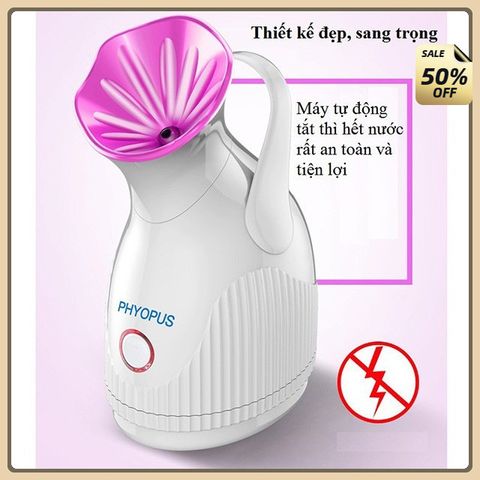Máy xông hơi mặt MINI PHYOPUS  2 trong 1 ,Máy xông chanh sả, phun sương tinh dầu mini công nghệ nano mini cao cấp