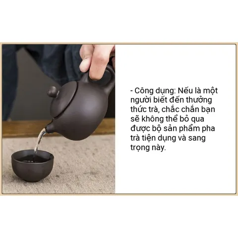 Bộ Ấm Trà Tử Sa Cao Cấp Gồm 1 Bình Kèm 6 Ly - Sang Trọng - Quái Phái. Có Hộp