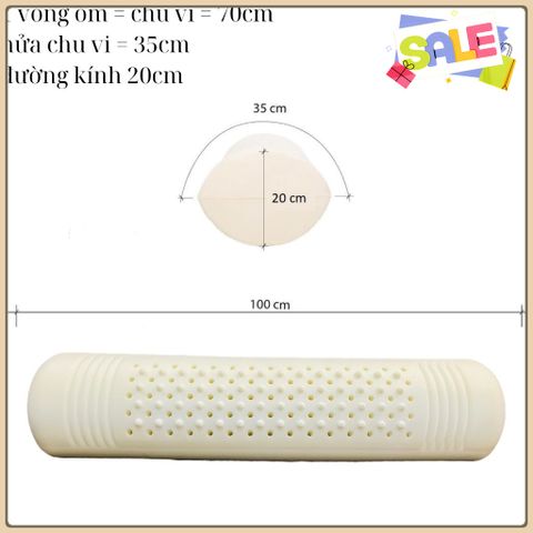 Ruột gối ôm cao su non nguyên khối size 35x100cm, chất liệu đàn hồi chống xẹp lún rất tốt - GỐI ÔM CAO SU NON
