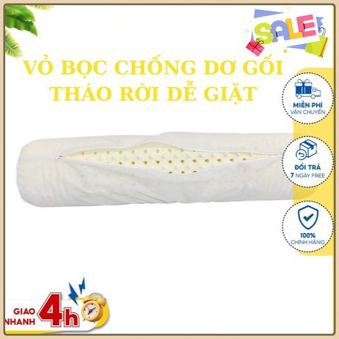 Ruột gối ôm cao su non nguyên khối size 35x100cm, chất liệu đàn hồi chống xẹp lún rất tốt - GỐI ÔM CAO SU NON