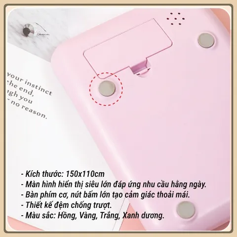 Máy tính cầm tay, máy tính bỏ túi phím cơ (không bao gồm pin) nhiều màu sắc xinh xắn, thiết kế nhỏ gọn