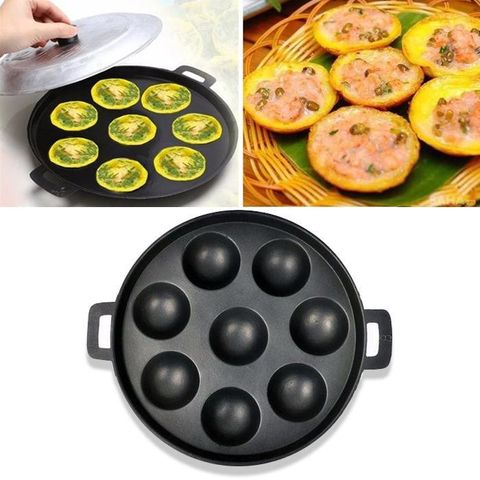 Khuân bánh khọt 8 lỗ và12 lỗ bánh .Khuân Chống Dính Sài Tiện  lợi Kèm Nắp Đậy