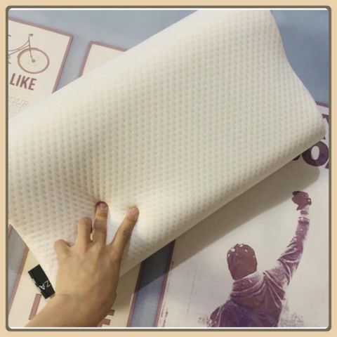 Gối cao su non kẻ người lớn kèm vỏ gối kích thước 30x50cm,gối cao su lượn