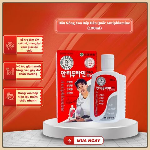 com bo 2 chai Dầu Nóng Xoa Bóp Hàn Quốc Antiphlamine (100ml) - Korepharma 100ml