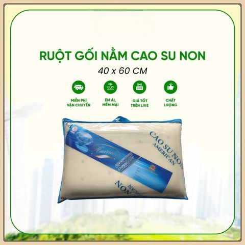 Ruột gối nằm cao su non American 40 x 60 (cm), gối cao su non đàn hồi tốt, độ bền cao