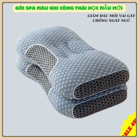 Gối ngủ chống đau vai gáy.Gối spa vải bông chống ngáy, giúp cải thiện giấc ngủ thương hiệu TIẾN ĐẠT