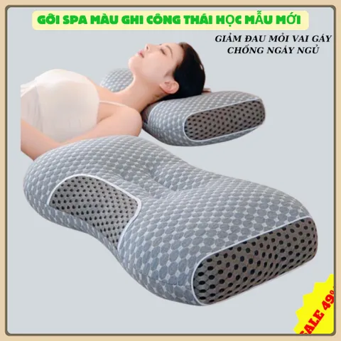 Gối ngủ chống đau vai gáy.Gối spa vải bông chống ngáy, giúp cải thiện giấc ngủ thương hiệu TIẾN ĐẠT