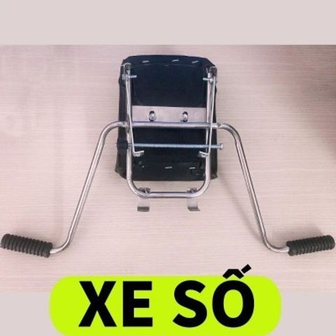 Ghế ngồi xe máy yên nệm không tựa XE SỐ - Yên Nệm, Không Tựa, Có Gác Chân, An Toàn Cho Bé