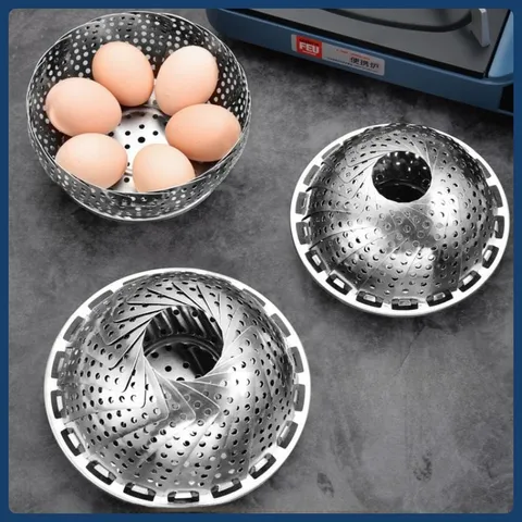 Xửng hấp Inox 3 chân gấp gọn - Vỉ hấp đa năng bung gập dễ dàng đồ hấp xôi, hấp bánh bao, đồ ăn cho bé