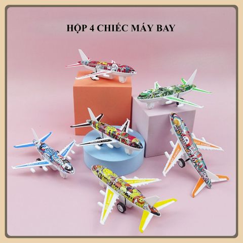 Máy Bay Nhỏ Đồ Chơi Chở Khách Mẫu Quà Tặng , hộp 4 máy bay chạy trớn đồ chơi