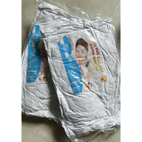 Combo 2 gối nằm ép hơi cao cấp có khóa kéo, bộ hai ruột gối nằm gòn