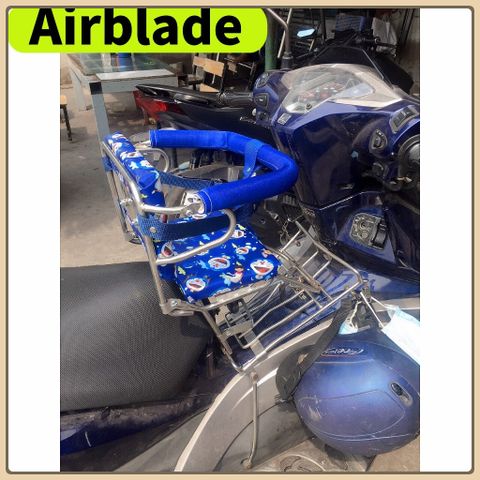 [ SỐ GẬP AB VÒNG ] GHẾ SỐ GẬP INOX XE AIRBLADE AN TOÀN CHO BÉ,GHẾ XE MÁY