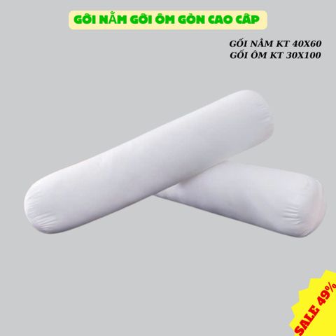 Ruột gối ôm người lớn kích thước 27x100cm 100% gòn nhân tạo vải thoáng khí, combo 2 gối nằm hút mồ hôi