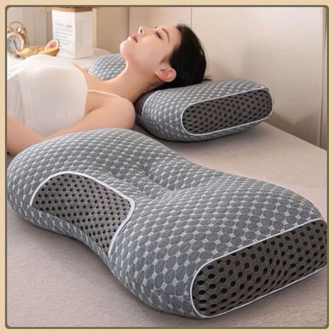 ComBo 2 Gối Massage, Gối Mát-Xa Công Thái Học 500g Giúp Nâng Đỡ Cổ Chống Đau Mói Cổ Vai Gáy Kích Thước 40x60cmcm