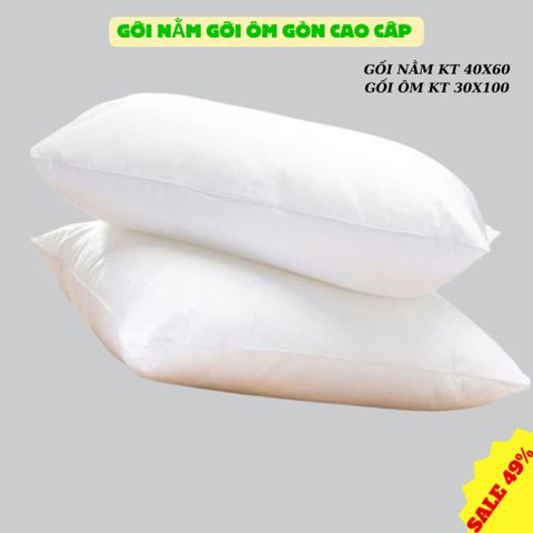 Ruột gối ôm người lớn kích thước 27x100cm 100% gòn nhân tạo vải thoáng khí, combo 2 gối nằm hút mồ hôi