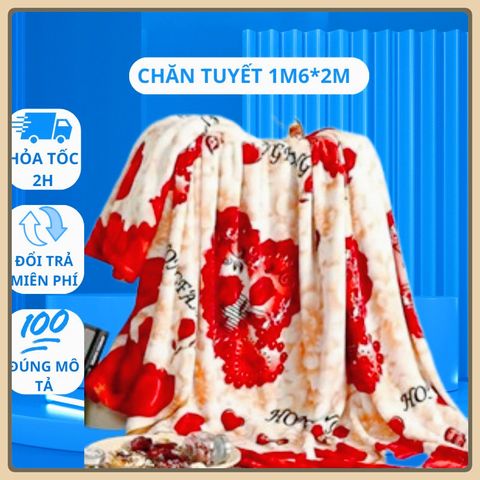 Chăn mền tuyết nhung siêu ấm mền mịn kích thước 1,6x2m bao đẹp 500g cao cấp chọn mẫu