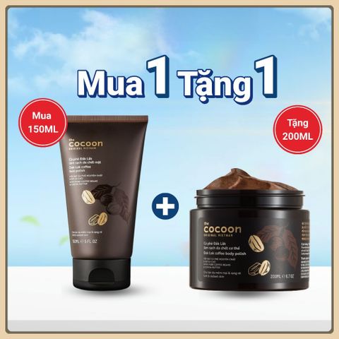 Tẩy Da Chết Mặt Cà Phê Đắk Lắk Cocoon Cho Làn Da Mềm Mại Rạng Rỡ 150ml và body 200ml