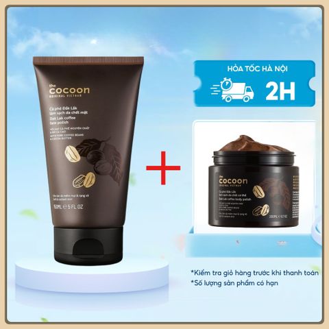 Tẩy Da Chết Mặt Cà Phê Đắk Lắk Cocoon Cho Làn Da Mềm Mại Rạng Rỡ 150ml và body 200ml