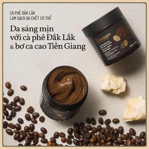 Tẩy Da Chết Mặt Cà Phê Đắk Lắk Cocoon Cho Làn Da Mềm Mại Rạng Rỡ 150ml và body 200ml