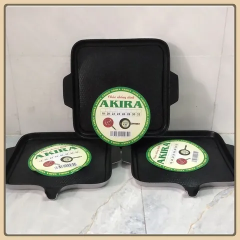 Vỉ nướng chống dính 30cm TÂN THÁI GIA - Khay nướng BBQ tròn và vuông-nướng thịt