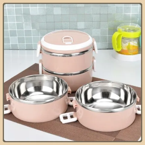 [HÀNG MỚI] Hộp đựng cơm lúa mạch giữ nhiệt 2 tầng , camen ruột inox 2 tầng ,túi cơm giữ nhiệt 2 tầng