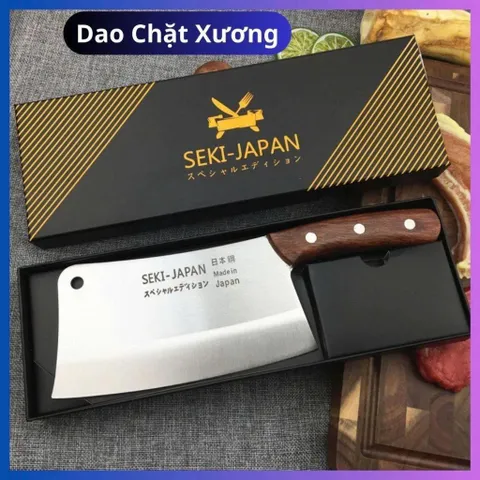 Dao Bếp Nhật Chặt Xương Seki Nhật Bản, Dao Chặt Thái Xương Đúc Nguyên Khối Inox 304 Không Gỉ