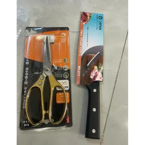 COMBO 2 DAO JAPAN THÉP KHÔNG GỈ + 1 KÉO NHẬT SK5