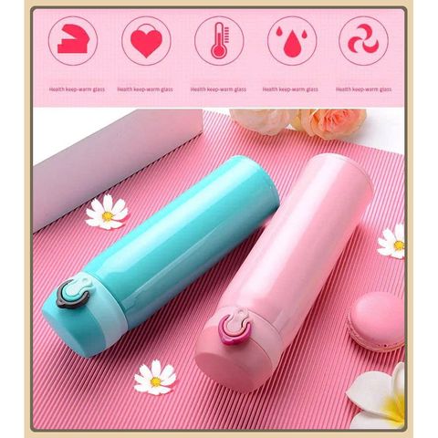 Bình giữ nhiệt 500ml inox 304 thiết kế nắp bật và khóa gài bình giữ nhiệt cho bé cao cấp - Bình Nước Giữ Nhiệt