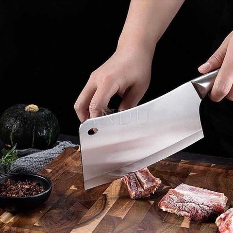 Dao chặt xương, chặt gà, chặt vịt, băm thịt làm bằng inox chống rỉ - Dao Inox chặt xương