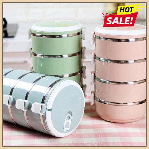 Camen Giữ Nhiệt 4 Tầng Ruột Inox Cao Cấp, hợp đựng cơm 4 tầng