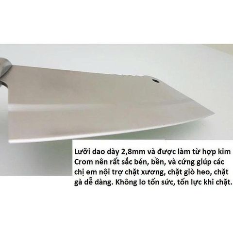 Dao chặt xương, chặt gà, chặt vịt, băm thịt làm bằng inox chống rỉ - Dao Inox chặt xương