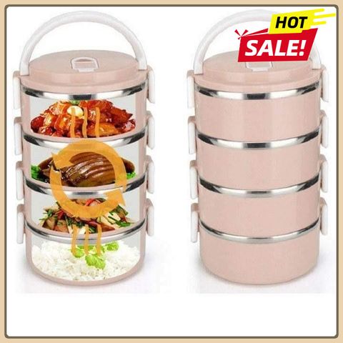Camen Giữ Nhiệt 4 Tầng Ruột Inox Cao Cấp, hợp đựng cơm 4 tầng