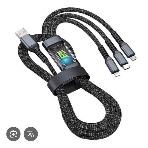 CÓ MÀN HÌNH Cáp Dữ Liệu 3 Trong 1, Bộ Sạc Micro USB Type C, Cáp sạc di động, Phụ kiện cáp dữ liệu di động
