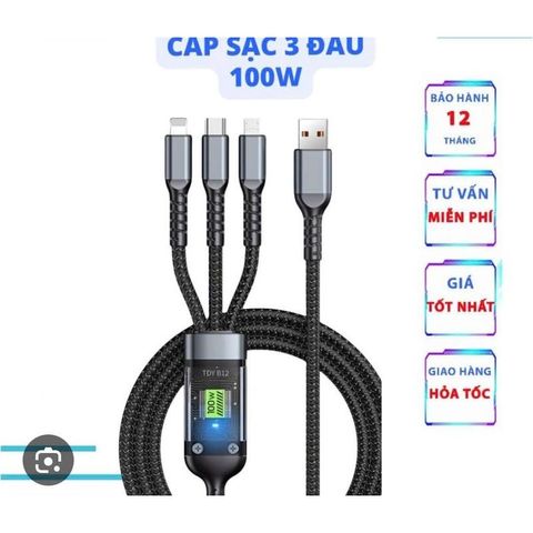 CÓ MÀN HÌNH Cáp Dữ Liệu 3 Trong 1, Bộ Sạc Micro USB Type C, Cáp sạc di động, Phụ kiện cáp dữ liệu di động