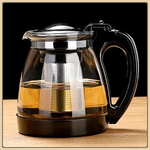 Bình Lọc Trà Thủy Tinh Dung Tích Lớn 1300ml Sang Trọng Lõi Lọc có tháo rời Inox 304 Cao Cấp Hiện Đại-lọc trà