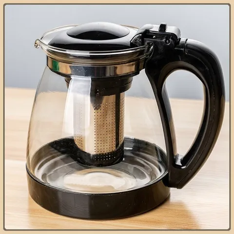 Bình Lọc Trà Thủy Tinh Dung Tích Lớn 1300ml Sang Trọng Lõi Lọc có tháo rời Inox 304 Cao Cấp Hiện Đại-lọc trà