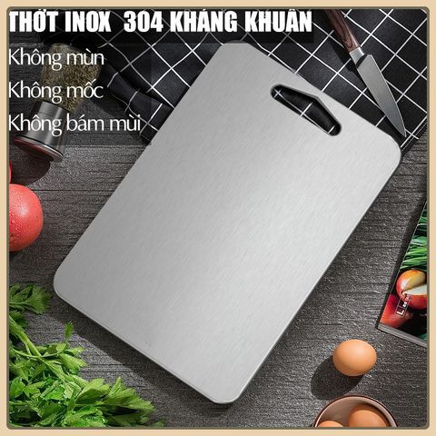 Thớt Inox Cao Cấp Kích Thước Size L Chống Ẩm Mốc - Thớt Inox Kháng Khuẩn Vệ Sinh Dễ Dàng