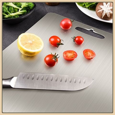 Thớt Inox Cao Cấp Kích Thước Size L Chống Ẩm Mốc - Thớt Inox Kháng Khuẩn Vệ Sinh Dễ Dàng