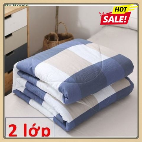 [MẪU HÓT CARO 2026] Chăn hè chần bông đắp 2 mặt - mền ngủ cotton 1.6x2m - chất liệu cotton thoáng mát