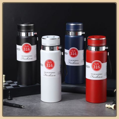 Bình Giữ Nhiệt Cao Cấp 1000ML SUS 316 3 Lớp. Sơn Nhám Chống Trầy, Quai Đeo Chắc Chắn