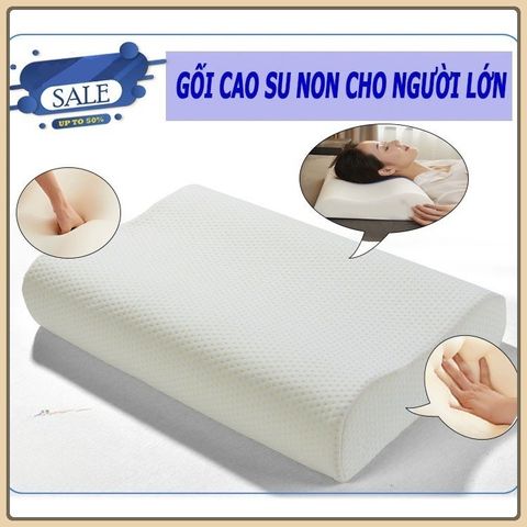 Gối Cao Su Non Chống Ngáy Chống Đau Mỏi Vai Gáy Mềm Mại Êm Ái - Cao Su TỰ NHIÊN-Gối cao su non chống ngáy